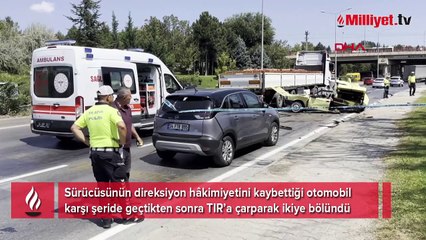 Otomobil ikiye bölündü! Ölü ve yaralılar var