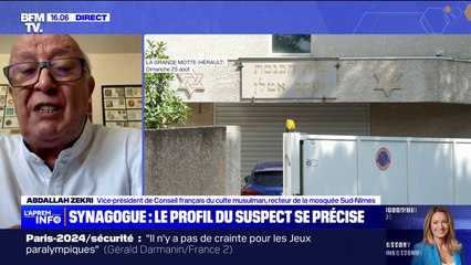 Synagogue attaquée: le suspect "venait à la mosquée imbibé d'alcool et drogué" il y a deux ans, assure le recteur de la mosquée de Nîmes