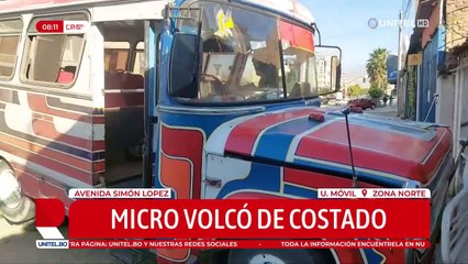 Micro estuvo a punto de impactar contra una casa tras perder el control y volcar