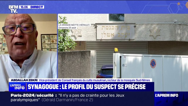 Synagogue attaquée: le suspect n'a jamais parlé de religion, il n'a jamais parlé contre les juifs , affirme le recteur de la mosquée de Nîmes