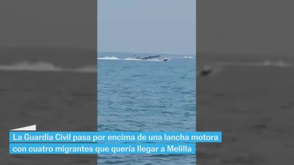La Guardia Civil intercepta en Melilla a cuatro migrantes pasando por encima de una lancha