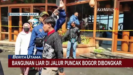 Pedagang Hadang Petugas Lakukan Pembongkaran 196 Bangunan Liar di Jalanan Puncak Bogor