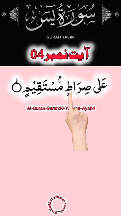 Al-Quran - Surah 36 - Yaseen - Ayah 4 | daily tilawat quran | hafiz salman ali