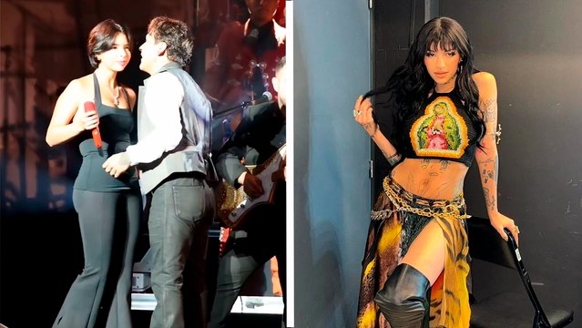 Ángela Aguilar y Christian Nodal se 'burlan' de Cazzu; cantan en pleno escenario 'Cómo la flor' de Selena Quintanilla