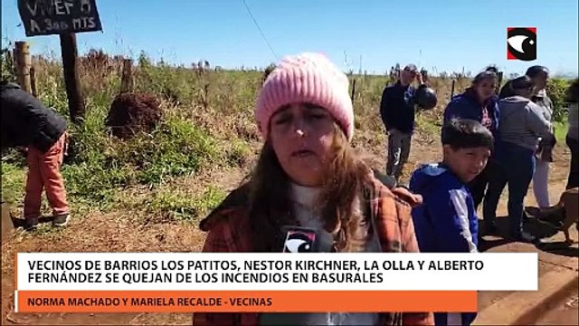 Vecinos de barrios Los Patitos, Nestor Kirchner, La Olla y Alberto Fernández se quejan de los incendios en basurales