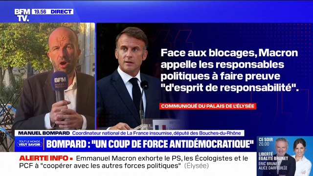 Il est évident que ce soir, nous continuons à engager la voie (…) pour la destitution du président de la République , assure Manuel Bompard