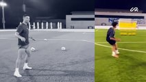 Cristiano  Ronaldo Jr dares to challenge me with a freekick