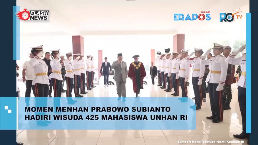 Momen Menhan Prabowo Subianto Hadiri Wisuda 425 Mahasiswa Unhan RI