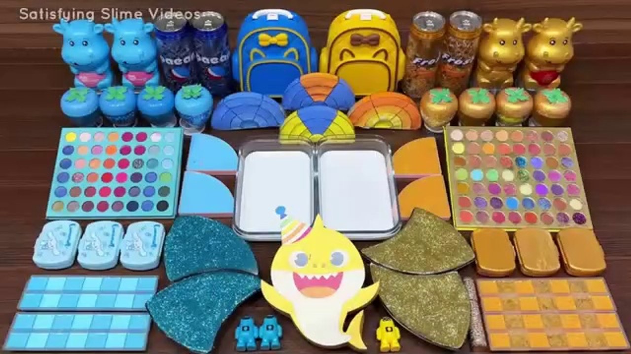 GOLD vs BLUE I Mixing random into Glossy Slime