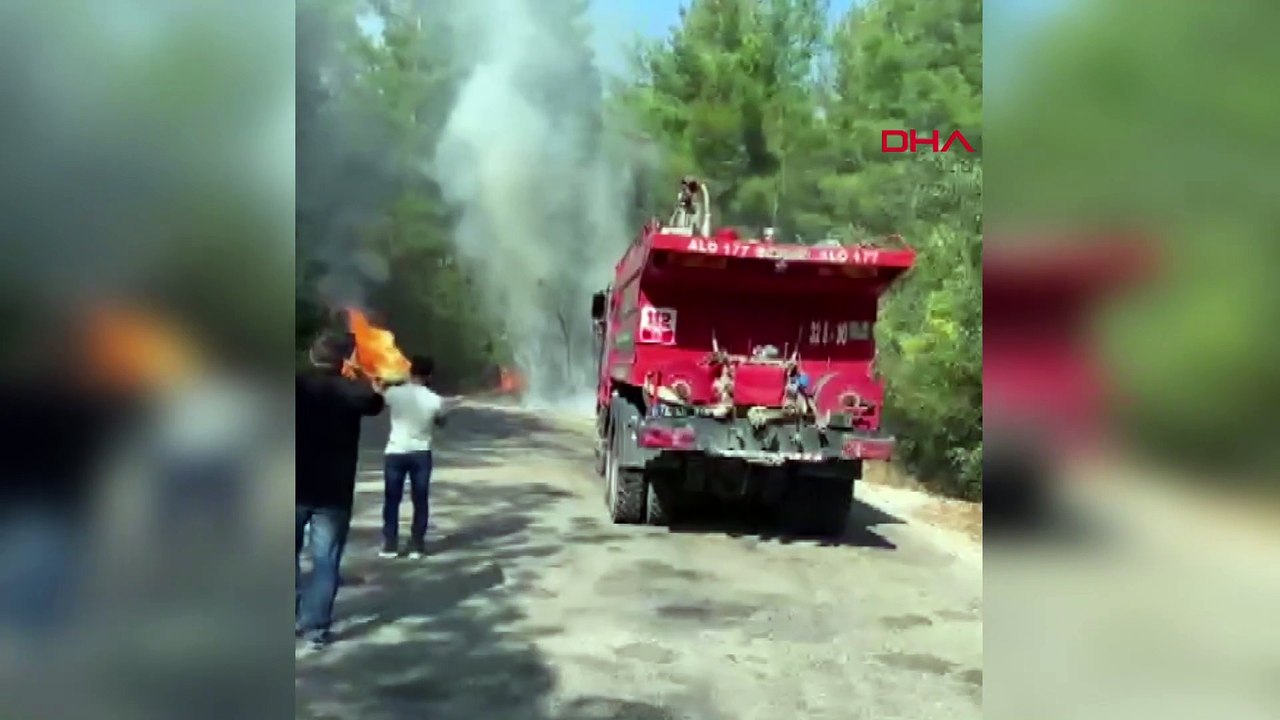 Orman yolunda seyir halindeki otomobil alev aldı