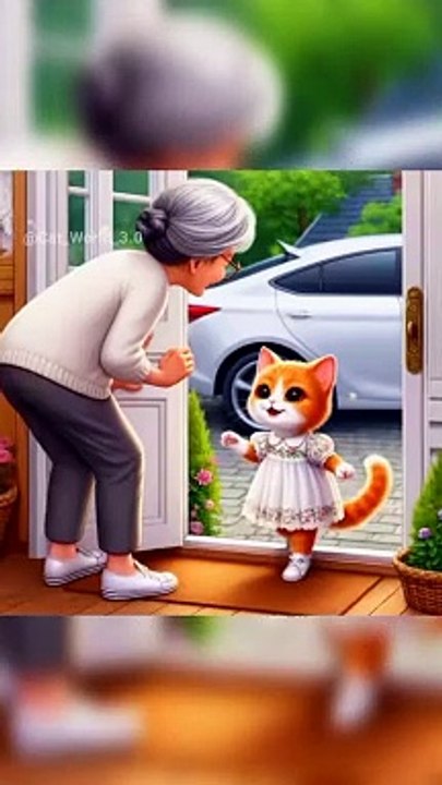 old woman #sad #story #cat #viralshort #ai #kitten #movie #catlover #viralshorts #trending #shorts