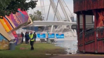 Touring Drammen's River Festival site after torrential rains forced cancelations