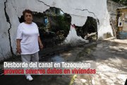 Desborde de canal en Tezoquipan provoca severos daños en viviendas