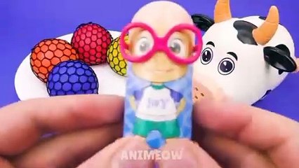 Satisfying Video l How to Make Playdoh Noddles with Rainbow Glossy Fruit Cutting ASMR