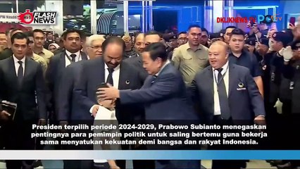 Prabowo Hadiri Kongres Partai Nasdem 'Mari Cari Titik, Bukan Perbedaan'