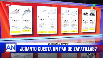 Comparación de los precios de las zapatillas entre Argentina y Estados Unidos