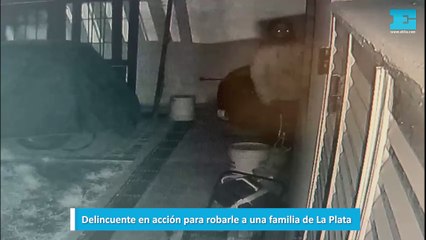 Delincuente en acción para robarle a una familia de La Plata