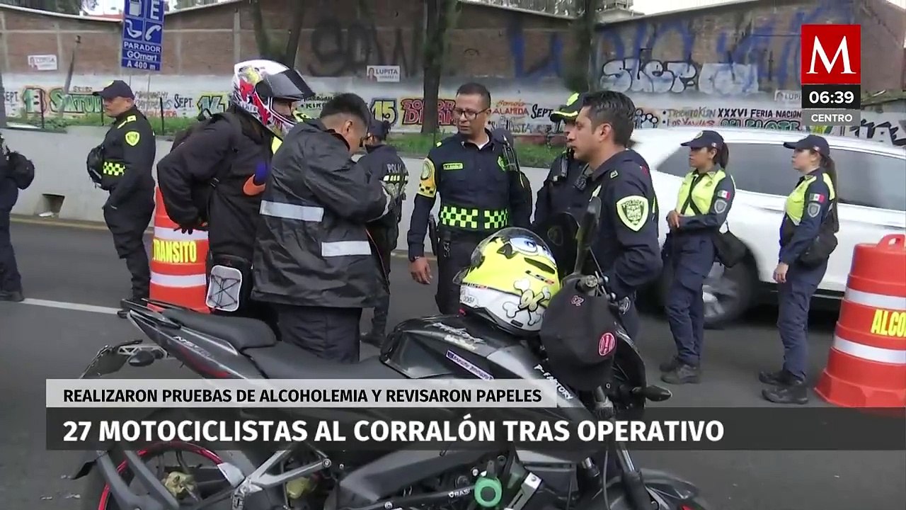 En CdMx, 27 motociclistas terminan en el corralón tras operativo de alcoholímetro