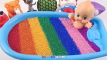 Satisfying Video l How to Make Rainbow Bathtubs into Mixing Slime with Glitter Pool Cutting ASMR  15