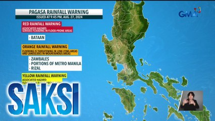 Heavy rainfall warning, nakataas sa ilang bahagi ng bansa dahil sa habagat | Saksi