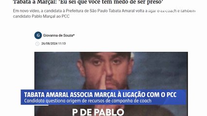 Tabata Amaral denuncia Pablo Marçal por suposta ligação com PCC