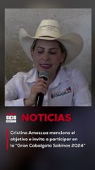 Cristina Amezcua menciona el objetivo e invita a participar en la "Gran Cabalgata Sabinas 2024"