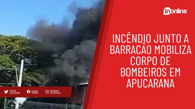 Incêndio junto a barracão mobiliza bombeiros em Apucarana