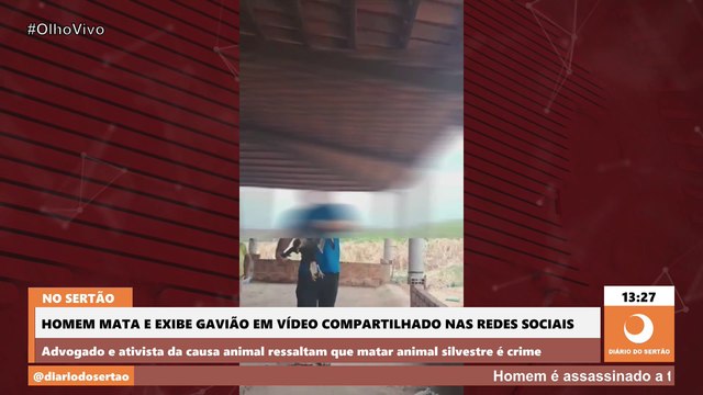 Em Marizópolis, homem mata e exibe gavião em vídeo compartilhado nas redes sociais