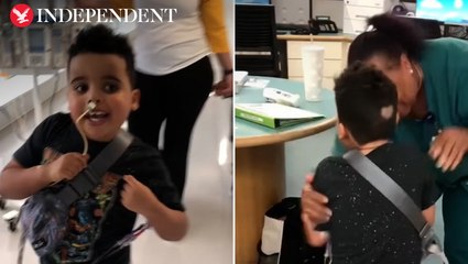 Adorable moment six-year-old with rare condition told he will receive new heart