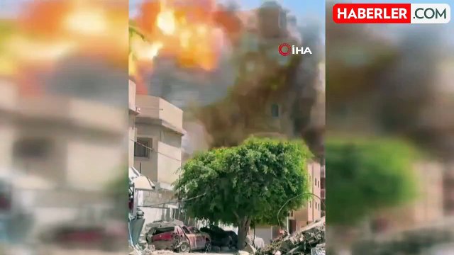 İsrail, Nuseyrat Mülteci Kampı'ndaki 7 katlı binayı vurdu