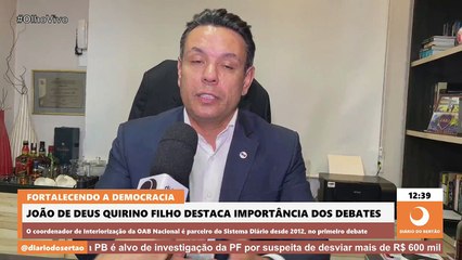 João de Deus destaca importância dos debates e aconselha eleitores a focar em postura de candidatos