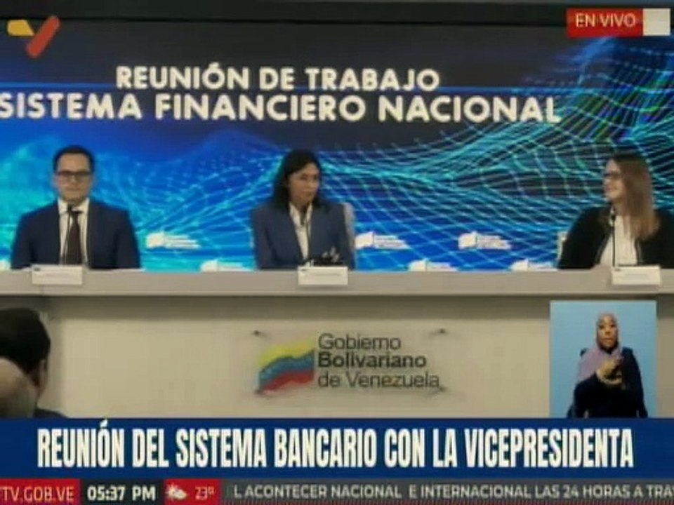 Vpdta. Delcy Rodríguez sostiene reunión con representantes del Sistema Financiero Nacional
