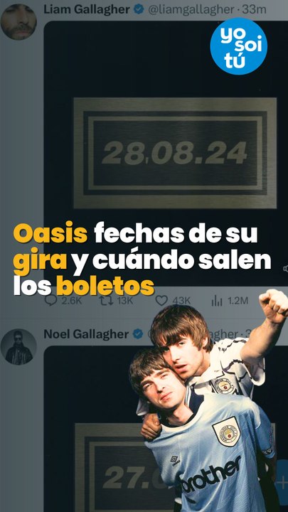 Oasis fechas de su gira y cuándo salen los boletos