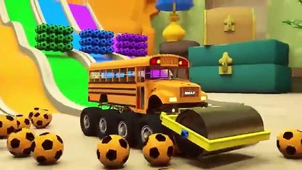 Wheels On the Bus + Finger Family songs - Soccer ball shaped wheels-Baby Nursery Rhymes & Kids Songs