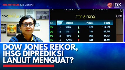 Dow Jones Rekor, IHSG Diprediksi Lanjut Menguat