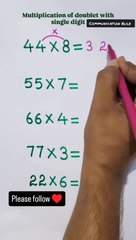 Math Tricks: Multiplying Doublets by Single Digits