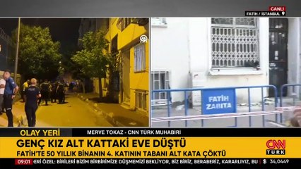 Video Haber | Fatih’te 50 yıllık binada çökme! Banyo yapan genç kız alt kata düştü
