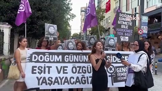 Babasının öldürdüğü Eylem Sevilen için Kadıköy'de eylem