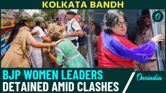 Kolkata Rape Case: Police Detain BJP Protesters As the 12-Hour Strike Spreads Across Bengal| Watch