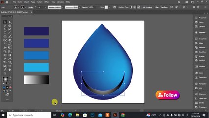 How To Make Waterdrop Icon Logo in Illustrator