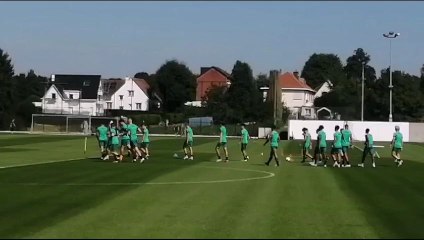 Les joueurs d'Anderlecht à l'entrainement à la veille de la rencontre retour face à Minsk