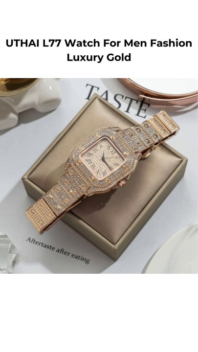 UTHAI L77 Watch For Men Fashion Luxury Gold