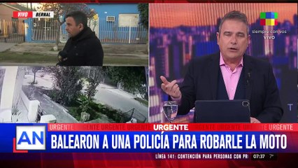Bernal: balearon a una policía para robarle la moto