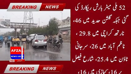 Where has it rained the most in Karachi since yesterday? | afzal news urdu
