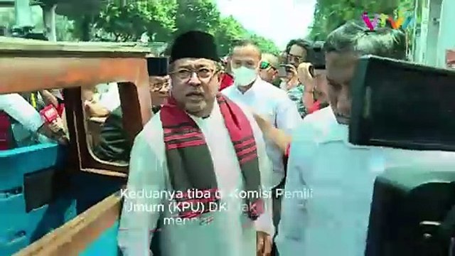 IKONIK! Gaya Pramono Anung-Rano Karno Naik Oplet ke KPU
