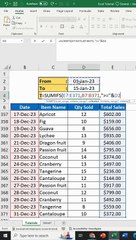 How to get the total sales based on a range of dates in Excel?