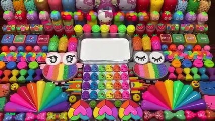 SATISFYING WITH CLAY PIPING BAG & FOAM SLIME and GLITTER_Mixing Random Things Into GLOSSY Slime#1953