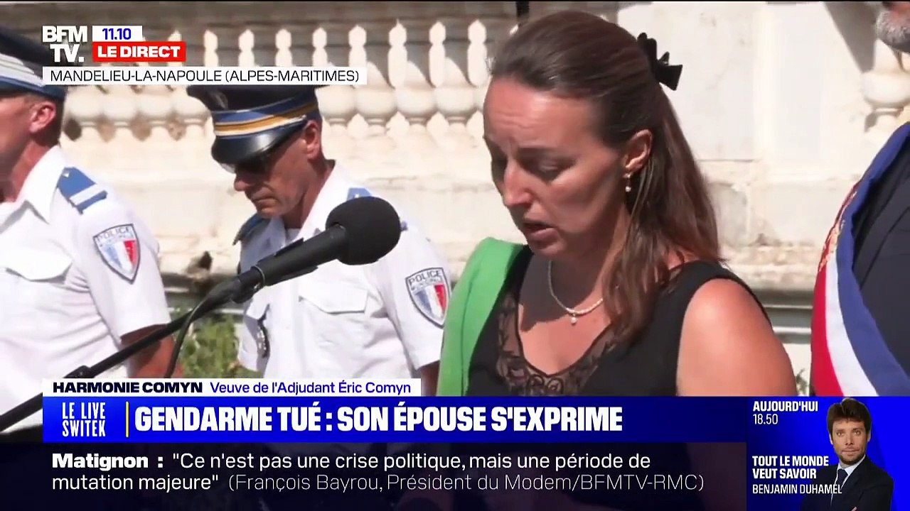"La France a tué mon mari" : Le discours poignant de la veuve du gendarme tué