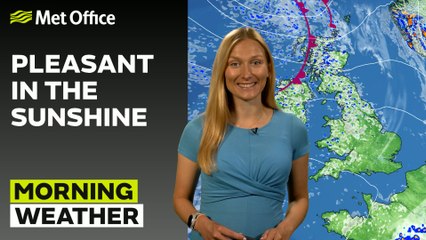 Met Office Morning Forecast - 29/08/2024 - sunny for most with showers in Scotland