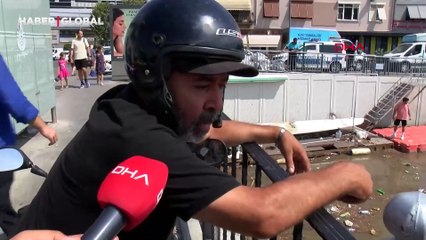 Şiddetli yağış sonrası derelerde çöp yığınları